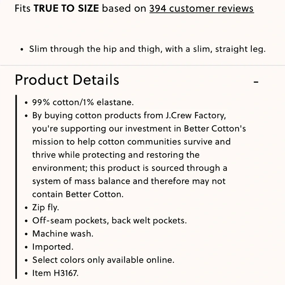 J Crew Factory Slim Flex Chino Pant 36 x 32 Navy Blue
